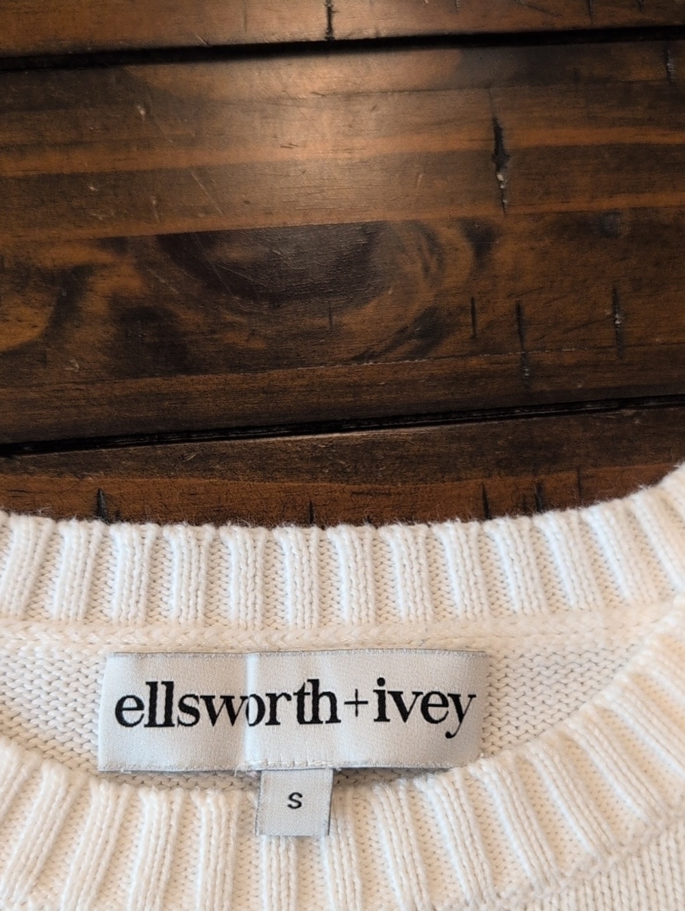 Ellsworth + Ivey Classic Crew Sweater American Flag Cotton Blend - Picture 3 of 6